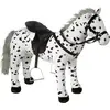 Image de Cheval noir et blanc, dressé, avec système audio intégré