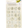 Image de folia Boutons de calendrier de l'Avent PERLMUTT en tôle 1 - 24 blanc / or