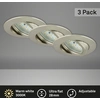 Image de Lampe LED encastrée BRILONER LEUCHTEN ATTACH MOVE, 4,8W, 400 lm, IP23, nickel mat, plastique, lot de 3, Ø 8,2 cm