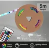 Image de Ruban Led 5 Mètres Briloner Leuchten Led Superline, 24 W, Ip20, Blanc, Plastique, Dimmable, Avec Télécommande, Autocollant, 500 X 1 X 0,3 Cm