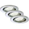 Image de Lampe LED encastrée BRILONER LEUCHTEN FIT MOVE, 3 W, 250 lm, IP23, chrome, métal, incl., 3x GU10, 3er Set, Ø 8,6 cm