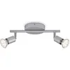 Image de Plafonnier LED Spot BRILONER LEUCHTEN RAY, 3 W, 250 lm, IP20, couleur titane, métal, incl., 2x GU10, 25,5 x 7 x 9,5 cm