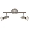 Image de Briloner - Plafonnier Led Spot Leuchten One, 3 W, 250 Lm, Ip20, Nickel Mat, Métal, Incl., 2x Gu10, 27,5 X 8 X 12 Cm