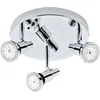 Image de Plafonnier LED Spot BRILONER LEUCHTEN FLAMO, 4,8 W, 400 lm, IP44, chrome, métal, incl., 3x GU10, Ø 21 cm