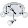 Image de Briloner - Plafonnier Led Spot Leuchten Flamo, 4,8 W, 400 Lm, Ip44, Chrome, Métal, Incl., 3x Gu10, Ø 21 Cm