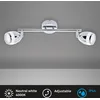 Image de Plafonnier LED Spot BRILONER LEUCHTEN RINGO, 4 W, 350 lm, IP44, chrome, métal-verre, 32,4 x 8 x 11,3 cm