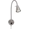 Image de BRILONER TUSA Lampe de lecture LED orientable bras flexible 45 cm 4 W 400 lm 3000 K lumière blanc chaud avec interrupteur nickel mat lampe chevet chambre