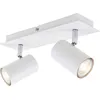 Image de Plafonnier Spot BRILONER LEUCHTEN RUN, 40 W, IP20, blanc, métal, incl., 2x GU10, 29 x 8 x 12,3 cm