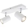 Image de Briloner - Plafonnier Spot Leuchten Run, 40 W, Ip20, Blanc, Métal, Incl., 2x Gu10, 29 X 8 X 12,3 Cm