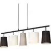 Image de Suspension Lampe à suspendre BRILONER LEUCHTEN SHADES, 40 W, IP20, noir, métal-tissu, excl. 5x E14, 96 x 120 cm
