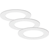 Image de Lampe LED encastrée BRILONER LEUCHTEN FLAT IN, 7 W, 600 lm, IP44, blanc, plastique, set de 3, Ø 12 cm