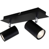 Image de Plafonnier Spot BRILONER LEUCHTEN RUN, 40 W, IP20, noir, métal, incl., 2x GU10, 29 x 8 x 12,3 cm