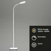 Image de Lampadaire LED BRILONER LEUCHTEN OFFICE STEP, 6,6 W, 600 lm, IP20, blanc, métal-plastique, intensité lumineuse variable, 21 x 21 x 128 cm