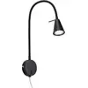 Image de BRILONER TUSA Lampe de lecture LED orientable bras flexible 45 cm 4 W 400 lm 3000 K lumière blanc chaud avec interrupteur noir lampe chevet chambre