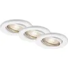 Image de Lampe LED encastrée BRILONER LEUCHTEN STEN, 5 W, 460 lm, IP23, blanc, métal, incl., 3x GU10, 3er Set, Ø 8,6 cm