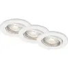 Image de Lampe LED encastrée BRILONER LEUCHTEN SWING, 5 W, 460 lm, IP23, blanc, métal, incl., 3x GU10, intensité lumineuse variable, set de 3, Ø 8,6 cm
