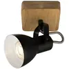 Image de Applique murale Spot mural pivotant rétro GU10 35 W noir bois-métal Briloner