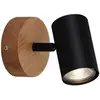 Image de Spot mural vintage BRILONER LEUCHTEN MURITZ, 35 W, IP20, noir, métal-bois, incl., 1x GU10, Ø 9 cm