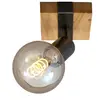 Image de Spot mural vintage BRILONER LEUCHTEN WOOD BASIC, 25 W, IP20, gunmetal, métal-bois, excl. 1x E27, 10,3 x 10 x 9 cm