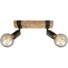 Image de Plafonnier Spot BRILONER LEUCHTEN WOOD BASIC, 25 W, IP20, gunmetal, métal-bois, excl. 2x E27, 28 x 10 x 9 cm