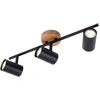 Image de Lampe à suspendre BRILONER LEUCHTEN MURITZ, 35 W, IP20, noir, métal-bois, incl., 3x GU10, 47,3 x 9 x 14,3 cm
