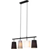 Image de Lampe à suspendre BRILONER LEUCHTEN SHADES, 40 W, IP20, noir, métal-tissu, excl. 4x E27, 74 x 120 cm