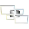 Image de Plafonnier BRILONER LEUCHTEN FRAME, 40 W, 4000 lm, IP20, chrome-alu, métal-plastique, intensité lumineuse variable, CCT, 75 x 46,7 x 7,5 cm