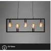 Image de Suspension Briloner 5xE27 98CM Lampe à suspendre 150CM Lampe à suspendre noire