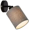 Image de Spot mural BRILONER LEUCHTEN STOFA, 25 W, IP20, gris-noir, métal-tissu, excl. 1x E27, Ø 13 cm