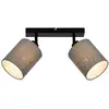Image de Briloner Wandleuchte Deckenstrahler Spot Stofa Grau/Schwarz max. 2 x 50W E27 Sternenhimmeleffekt schwenkbar