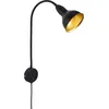 Image de Spot mural BRILONER LEUCHTEN HYGGE, 25 W, IP20, noir-doré, métal, excl. 1x E14, Ø 8 cm