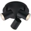 Image de BRILONER - Spot de plafond, lampe de salle de bain, lampe de salle de bain, plafonnier, spot orientable et inclinable, douille GU10, IP44, noir, 210x112mm (DxH), 2731-035