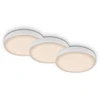 Image de Lampe LED encastrée BRILONER LEUCHTEN PLAT, 3 W, 350 lm, IP44, blanc, plastique-métal, lot de 3, Ø 7,5 cm