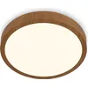 Image de BRILONER -Plafonnier LED, plafonnier en bois, lumière blanche chaude, plafonnier apparent, aspect bois, Ø380x50 mm, Wood-coloured