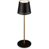 Image de Lampe de table LED rechargeable Lampe de table r glable IP44 noir-bois RGB int rieur ext rieur