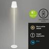 Image de BRILONER Lampadaire LED sans fil, IP44 protection contre les projections d'eau, fonction tactile, peut être monté à 3 hauteurs, variateur, blanc, 19 x 130 cm