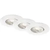 Image de Lampe LED encastrée 4,4 cm 3x 4,9 watts IP65 480lm blanc Briloner