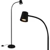 Image de BRILONER - Lampadaire avec interrupteur à pied, orientable, GU10, max. 9W, lampadaire sur pied salon, lampadaire salon 21 x 127,5 cm, noir