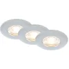 Image de BRILONER KULANA MINI LED Spot à encastrer salle de bain, set de 3, IP44 protection contre les projections d'eau, design plat, lumière blanche chaude, couleur argent, 6,5 x 2,5 cm