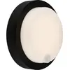 Image de Applique murale LED avec capteur 170x55mm ronde 4W 700lm 3000K lumière blanche chaude détecteur mouvement IP44 noire lampe extérieure façade entrée