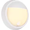 Image de Briloner Puni LED Applique murale extérieure, batterie, variateur tactile 3 niveaux, minuterie, blanc, dimensions : Ø17 x 7 cm