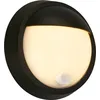 Image de Briloner Puni LED Applique murale extérieure, détecteur de mouvement, capteur crépusculaire, batterie rechargeable, noir, dimensions : Ø17 x 7 cm