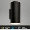 Image de Briloner Lima LED Applique murale extérieure, batterie, variateur tactile 3 niveaux, minuterie, noir, dimensions : 15,5 x 7 x 8 cm