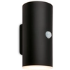 Image de Briloner Lima LED Applique murale extérieure, détecteur de mouvement, capteur crépusculaire, batterie, noir, dimensions : 15,5 x 7 x 8,5 cm