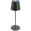 Image de Briloner lampe de table sans fil, tactile, lumière multicolore RGB+W, hauteur réglable, anthracite, dimensions : Ø36 x 10,5 cm