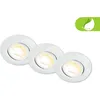 Image de Briloner Klira Lot de 3 spots LED encastrables 230V,orientables,haute tenue des couleurs, interrupteur CTS,corps en matériau 50%recyclé, blanc,9x2,4cm