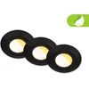 Image de Briloner Klira Set de 3 spots LED encastrables 230V pour salle de bain, interrupteur CTS, Ra90 haute tenue des couleurs, protection contre les projections d'eau, boîtier en matériau recyclé à 50 %, noir, 9 x 3 cm
