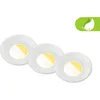 Image de Briloner Klira Set de 3 spots LED encastrables 230V pour salle de bain, interrupteur CTS, Ra90 haute tenue des couleurs, protection contre les projections d'eau, boîtier en matériau recyclé à 50 %, blanc, 9 x 3 cm