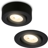 Image de Briloner Desi 2 en 1 LED spot et spot encastrable, 2 en 1 LED spot et spot encastrable, orientable, plat, lumière blanche chaude, noir, Ø9 x 3 cm
