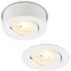 Image de Briloner Desi Spot et spot encastrable LED 2 en 1, Spot et spot encastrable LED 2 en 1, orientable, plat, lumière blanche chaude, blanc, Ø9 x 3 cm